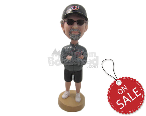 Custom Bobblehead Handsome Dude In Shorts With Hands Folded - Leisure & Casual Casual Males Personalized Bobblehead & Cake Topper Custom Bobblehead Handsome Dude In Shorts With Hands Folded - Leisure & Casual Casual Males Personalized Bobblehead & Cake Topper